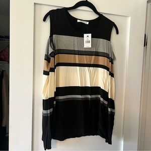 Striped Cold Shoulder Top NWT!!!!!!